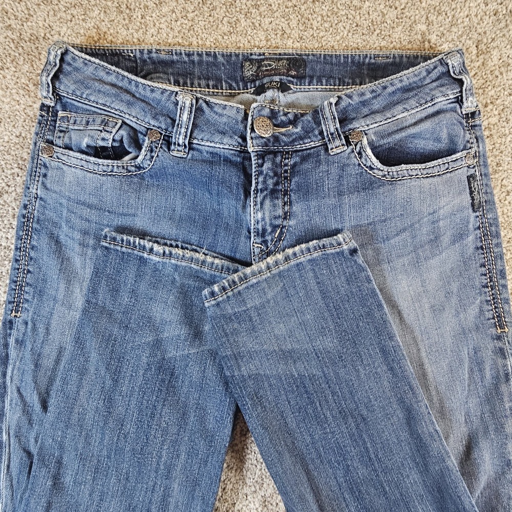 Silver Jeans Co Suki Mid Slim Womens 32x31 Blue Stretch Denim Jeans Medium‎ Wash